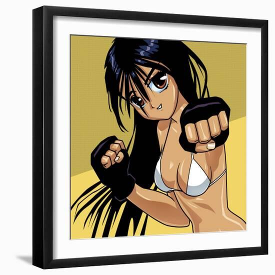 Anime Girl Fighter-Harry Briggs-Framed Premium Giclee Print