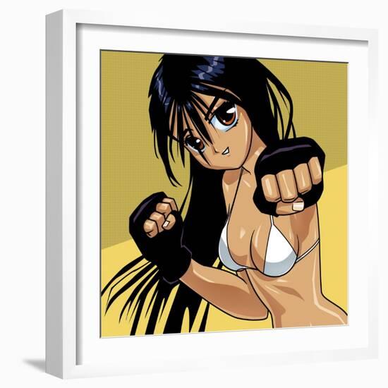 Anime Girl Fighter-Harry Briggs-Framed Premium Giclee Print