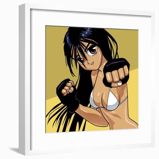 Anime Girl Fighter-Harry Briggs-Framed Giclee Print