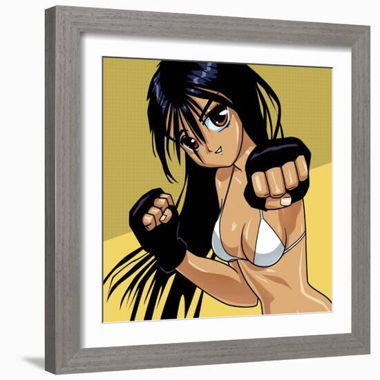 Anime Girl Fighter-Harry Briggs-Framed Giclee Print