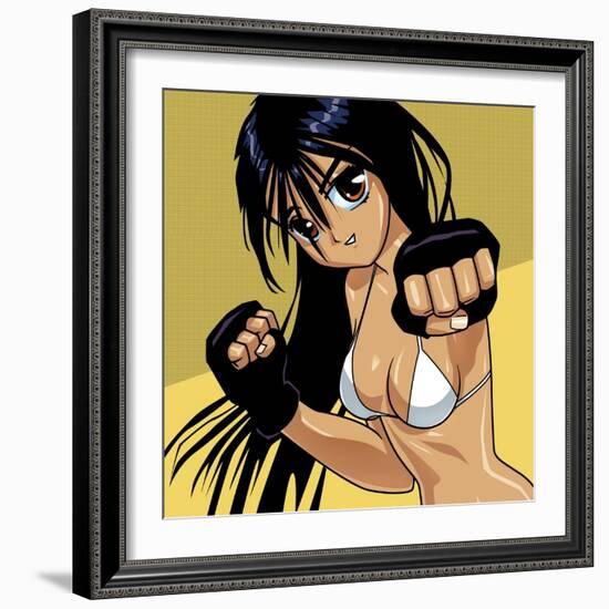 Anime Girl Fighter-Harry Briggs-Framed Giclee Print