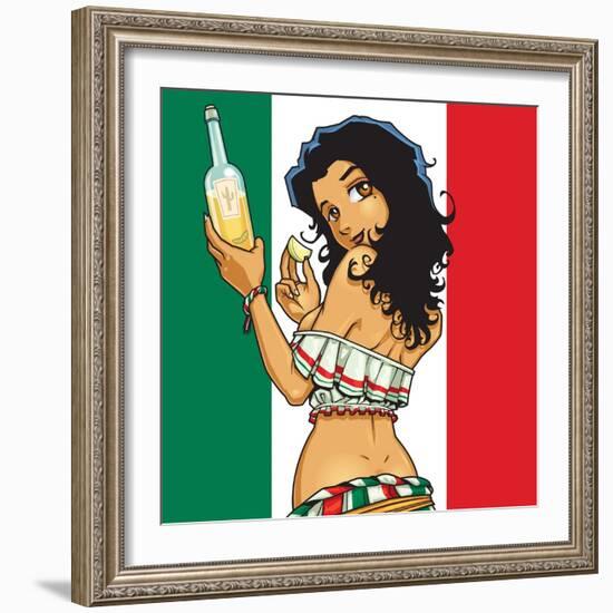 Anime Tequila Girl-Harry Briggs-Framed Giclee Print