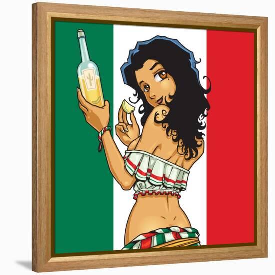 Anime Tequila Girl-Harry Briggs-Framed Premier Image Canvas