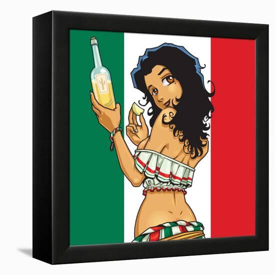 Anime Tequila Girl-Harry Briggs-Framed Premier Image Canvas