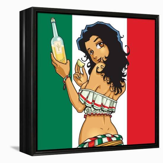 Anime Tequila Girl-Harry Briggs-Framed Premier Image Canvas