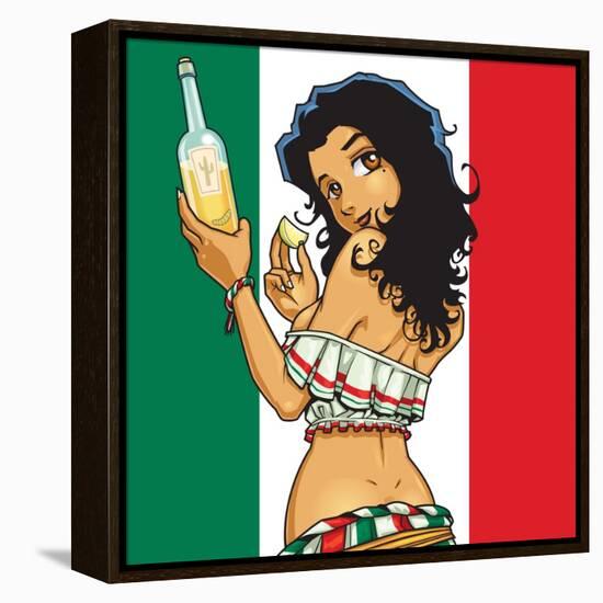 Anime Tequila Girl-Harry Briggs-Framed Premier Image Canvas