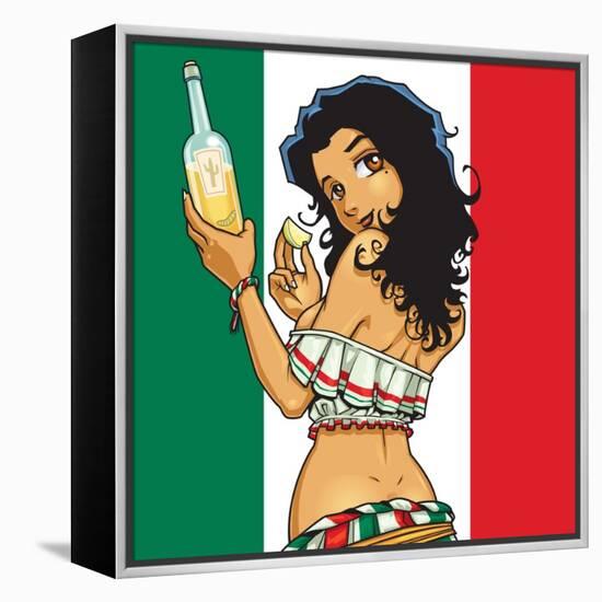 Anime Tequila Girl-Harry Briggs-Framed Premier Image Canvas