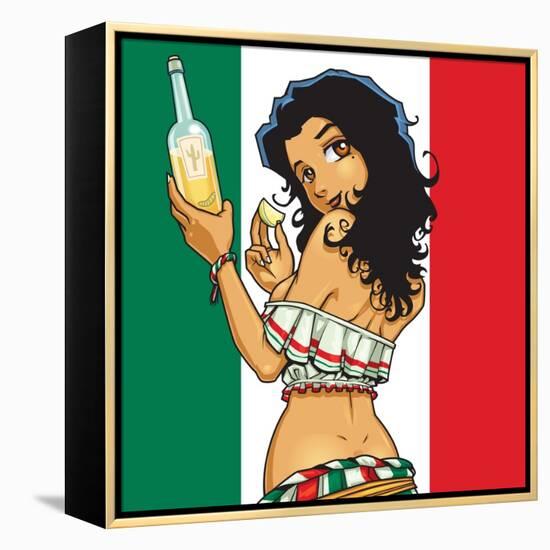 Anime Tequila Girl-Harry Briggs-Framed Premier Image Canvas