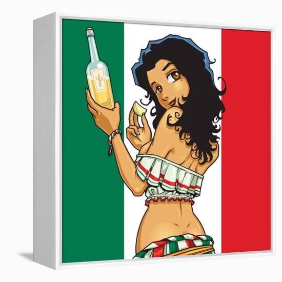 Anime Tequila Girl-Harry Briggs-Framed Premier Image Canvas