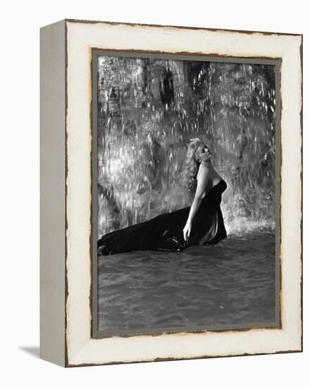 Anita Ekberg, La Dolce Vita, Federico Fellini, 1960 (b/w photo)-null-Framed Stretched Canvas