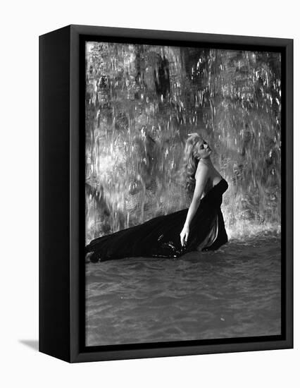 Anita Ekberg, La Dolce Vita, Federico Fellini, 1960 (b/w photo)-null-Framed Stretched Canvas