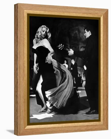 Anita Ekberg, La Dolce Vita, Federico Fellini, 1960 (b/w photo)-null-Framed Stretched Canvas