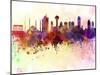 Ankara Skyline in Watercolor Background-paulrommer-Mounted Art Print