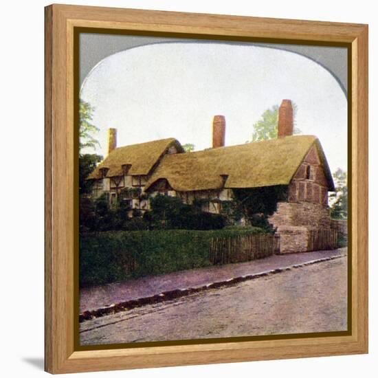 Ann Hathaway's cottage, Stratford-upon-Avon, Warwickshire, early 20th century. Artist: Unknown-Unknown-Framed Premier Image Canvas