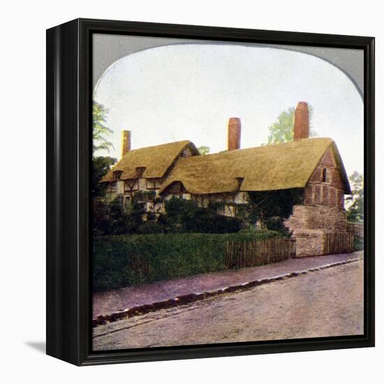 Ann Hathaway's cottage, Stratford-upon-Avon, Warwickshire, early 20th century. Artist: Unknown-Unknown-Framed Premier Image Canvas