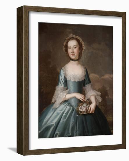 Ann Langdon, Mrs. Richard Ayscough, C.1755 (Oil on Canvas)-John Wollaston-Framed Giclee Print