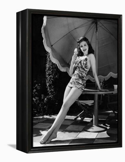 Ann Miller Eating Ice Cream, c.1941-null-Framed Stretched Canvas