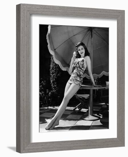 Ann Miller Eating Ice Cream, c.1941-null-Framed Photo