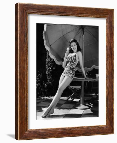 Ann Miller Eating Ice Cream, c.1941-null-Framed Photo