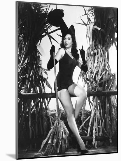 Ann Miller Having a Witchy Halloween at Columbia-null-Mounted Photo