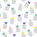 Abstract Geometric Pattern with Pineapples-Ann Muse-Art Print