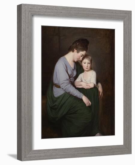 Ann Wilson with Her Daughter, Sybill, C.1776-77-George Romney-Framed Giclee Print