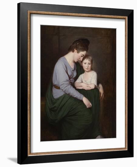 Ann Wilson with Her Daughter, Sybill, C.1776-77-George Romney-Framed Giclee Print