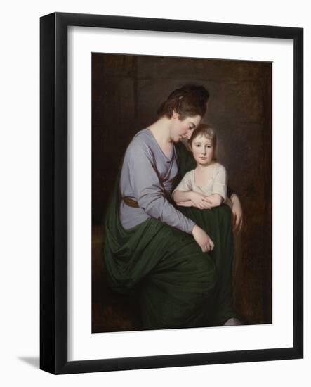 Ann Wilson with Her Daughter, Sybill, C.1776-77-George Romney-Framed Giclee Print