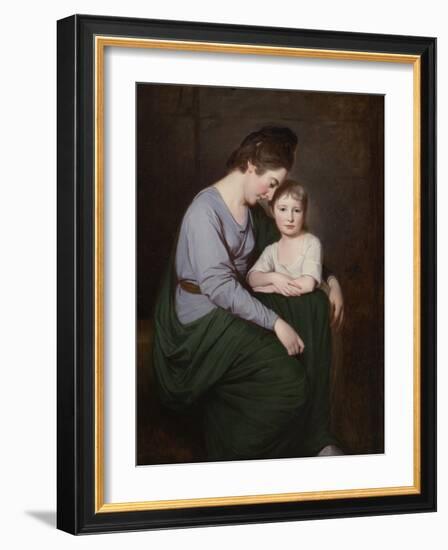 Ann Wilson with Her Daughter, Sybill, C.1776-77-George Romney-Framed Giclee Print