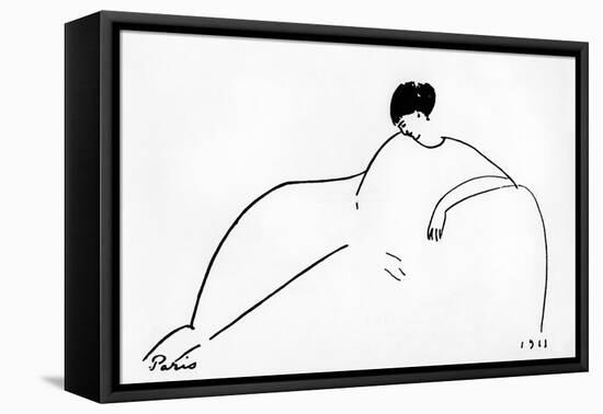 Anna Akhmatova (1889-1967) Russian Poet, 1911 (Drawing)-Amedeo Modigliani-Framed Premier Image Canvas