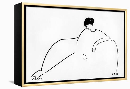 Anna Akhmatova (1889-1967) Russian Poet, 1911 (Drawing)-Amedeo Modigliani-Framed Premier Image Canvas