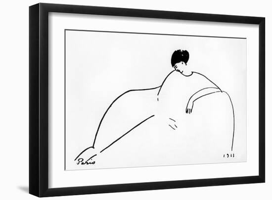 Anna Akhmatova (1889-1967) Russian Poet, 1911 (Drawing)-Amedeo Modigliani-Framed Giclee Print