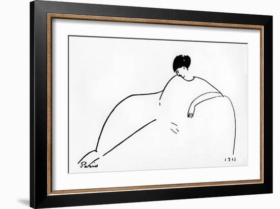 Anna Akhmatova (1889-1967) Russian Poet, 1911 (Drawing)-Amedeo Modigliani-Framed Giclee Print