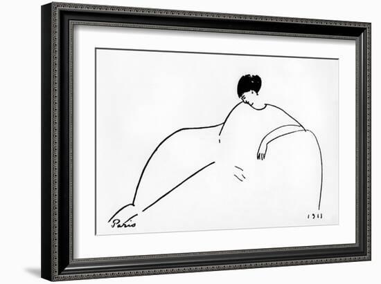 Anna Akhmatova (1889-1967) Russian Poet, 1911 (Drawing)-Amedeo Modigliani-Framed Giclee Print