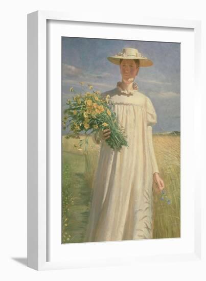 Anna Ancher Returning from Flower Picking, 1902-Michael Peter Ancher-Framed Giclee Print