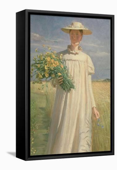 Anna Ancher Returning from Flower Picking, 1902-Michael Peter Ancher-Framed Premier Image Canvas
