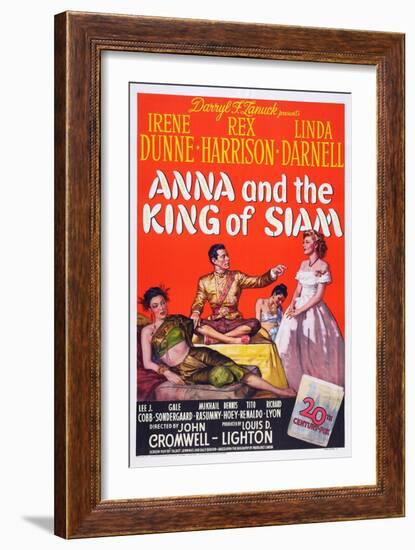 Anna and the King of Siam, Linda Darnell, Rex Harrison, Irene Dunne, 1946-null-Framed Art Print