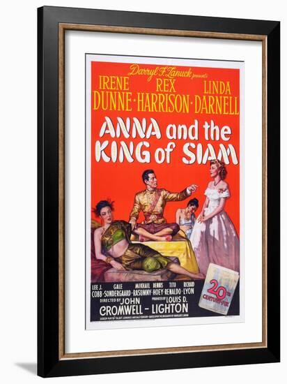 Anna and the King of Siam, Linda Darnell, Rex Harrison, Irene Dunne, 1946-null-Framed Art Print