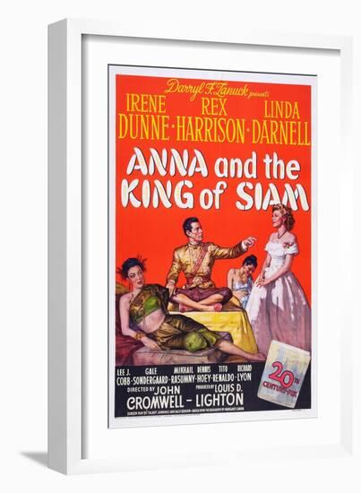 Anna and the King of Siam, Linda Darnell, Rex Harrison, Irene Dunne, 1946-null-Framed Art Print