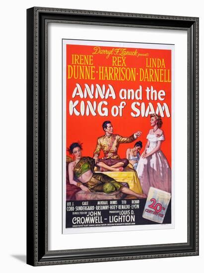 Anna and the King of Siam, Linda Darnell, Rex Harrison, Irene Dunne, 1946-null-Framed Art Print