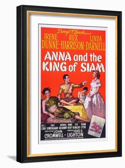 Anna and the King of Siam, Linda Darnell, Rex Harrison, Irene Dunne, 1946-null-Framed Art Print