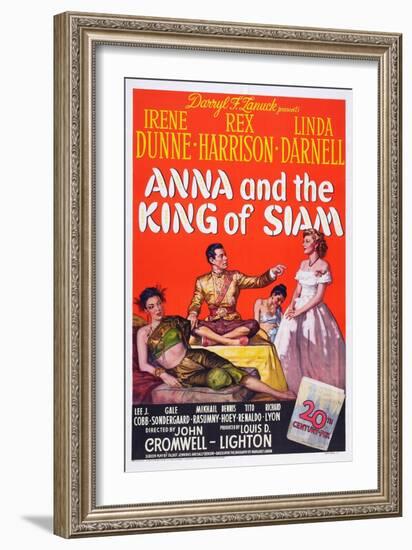 Anna and the King of Siam, Linda Darnell, Rex Harrison, Irene Dunne, 1946-null-Framed Premium Giclee Print