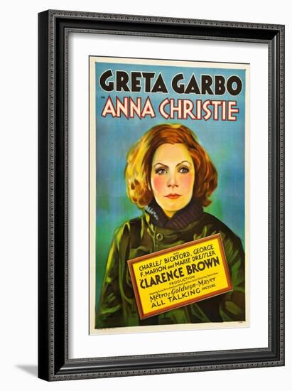 Anna Christie, Greta Garbo, 1930-null-Framed Art Print