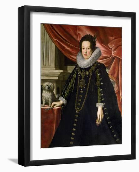 Anna De Medicis, Archiduchesse D'autriche Avec Un Petit Chien - Anna De' Medici (1616-1676), Archdu-Justus Sustermans-Framed Giclee Print