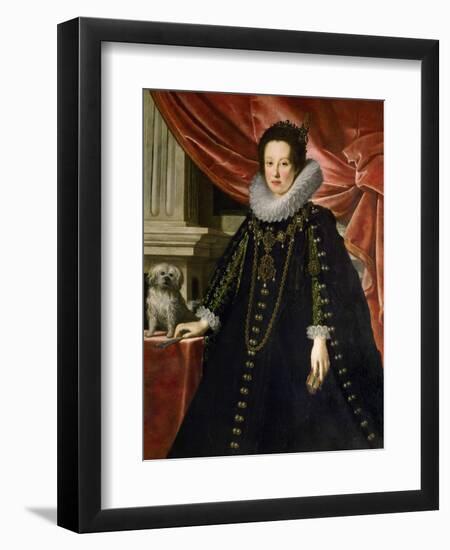 Anna De Medicis, Archiduchesse D'autriche Avec Un Petit Chien - Anna De' Medici (1616-1676), Archdu-Justus Sustermans-Framed Giclee Print