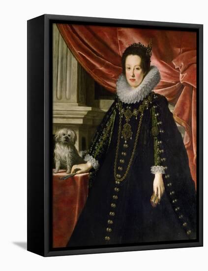 Anna De Medicis, Archiduchesse D'autriche Avec Un Petit Chien - Anna De' Medici (1616-1676), Archdu-Justus Sustermans-Framed Premier Image Canvas