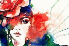 Style Woman Portrait. Abstract Fashion Watercolor Illustration-Anna Ismagilova-Art Print