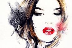 Woman Face. Hand Painted Fashion Illustration-Anna Ismagilova-Art Print