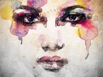 Woman Face. Hand Painted Fashion Illustration-Anna Ismagilova-Art Print