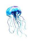 Jellyfish Watercolor Illustration. Medusa Painting Isolated on White Background, Colorful Tattoo De-Anna Kutukova-Framed Art Print
